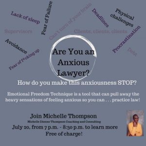Flyer for event reading Are You an Anxious Lawyer?