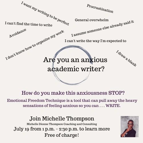 Flyer for event reading Are You an Anxious Academic Writer?
